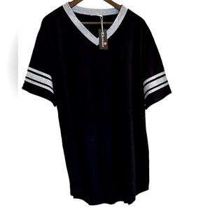 NWT Ekouaer black and gray V-neck night shirt women M